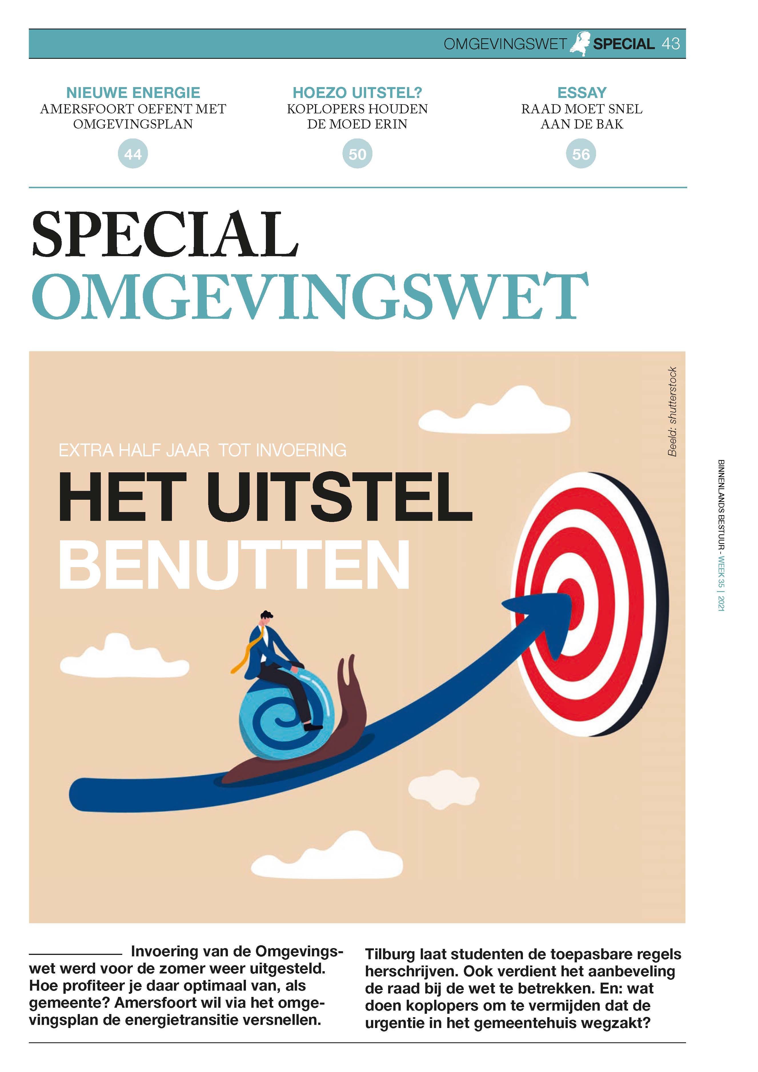 Special Omgevingswet het uitstel benutten